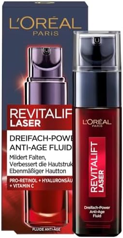 L'Oréal Paris Siero Revitalift Laser, trattamento anti età per la cura del viso a tripla azione, con acido ialuronico, 30 ml