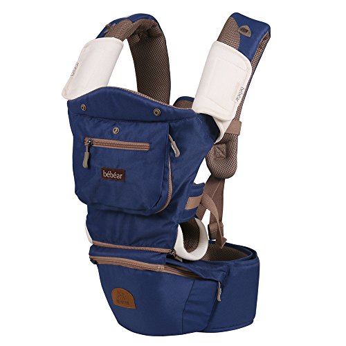 Bebamour Baby Hip Seat Carrier 8 in 1 Carry Ways Functional Carry Backpack (Blue)