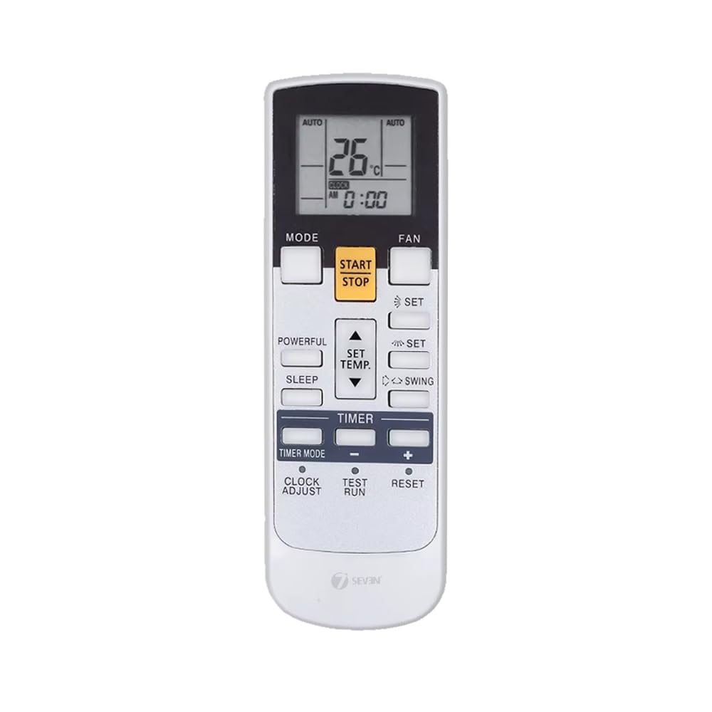 7SEVENÂ® O General AC Remote Control AR-RAJ1E Model 107A Suitable for Spilt and Window 1 1.5 2 Ton Air Conditioner - Match Keys Exactly with Existing OGeneral AC Remote Function