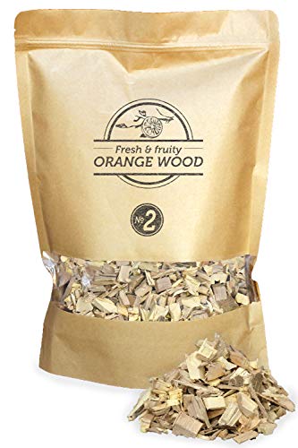 Smokey Olive WoodN2-01-1.7L 1.7 Litre Orange Wood Chips for BBQ and Smoking, Size 5mm-1cm