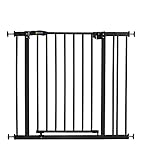 Hauck Close N Stop avec Extension 9 cm, Barrière de Sécurité Porte et Escalier 84 à 89 cm, Fixation à Pression, Compatible avec Adaptateur Y pour Rampes Rondes, Ouvrable dans les deux Sens, Charcoal