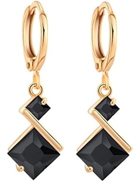 YAZILIND 18K Elegantes Vergoldet Zirkonia Inlay mit Charme Hoop Ohrringe für Frauen Geschenk Überzogen