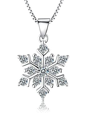 ROTY 45 CM Schneeflocken 925 Sterling Silber Kette Damen Halskette Schmuck Anhänger, Geburtstagsgeschenke Muttertagsgeschenke...