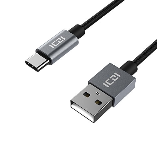 ICZI Type C auf USB 2.0 Kabel Male to Male Nylon Geflecht Laden & Daten-Synchronisierungs-Kabel mit Reversible Stecker für Apple Neue MacBook 12 Zoll, Nexus 5X/6P usw (2 Stk.:3m*1+1m*1) - 3