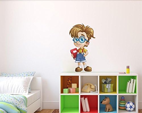 ZigRocket Little Geek Boy Wall Stickers Removable Decal Home Decor 37 x 20 cm