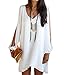 Produktbild Xinan Hot Valentinstag Damen Kleider Frauen Sommer Casual Chiffon Party Evening Cocktail Kurzes Minikleid Partykleid Freizeitkleid Trägerkleid Weiß (XL, Weiß)