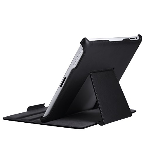 EasyAcc® PU Leder Tasche Smart Cover für Apple iPad 4 /the New iPad 3 Case mit Multi Ständer Auto Sleep Wake up Funktion (PU Leder, Schwarz) - 2