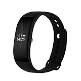 Dekawei Fitness Tracker mit Herzfrequenzmesser, wasserdicht IP67, Bluetooth 4.0 Wasserdichtes Touchscreen Smart Watch Gesundes Armband Sport Activity Tracker Schrittzähler für Android, iOS, schwarz