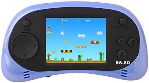 ZHISHAN Kids Handheld Game Console Classic Retro Video Gaming Player Birthday Gift for Children 2.5" LCD Built-in 260 8 Bit Games (Blue)