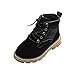 Produktbild VENMO Kinder Martin Sneaker Stiefel Freizeitschuhe Qualität Freizeitschuhe Martin Sneaker Dicken Schnee Anti-Rutsch Britische Stiefel Stiefeletten Motorradstiefel Studentenschuhe (SIZE :30, Black)