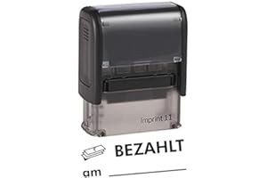 DIE STEMPEL GMBH Selbstfärber Imprint 2/Lagertext – Bezahlt - von Kaufhaus2010 – Office Stempel zur Kennzeichnung von Dokumenten 46 mm lang