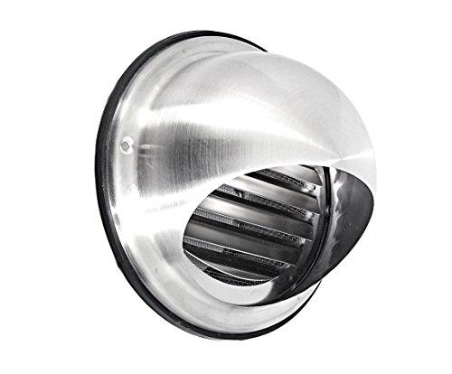 Wetterschutzgitter Lüftungsgitter Kugelform 100 125 150 160 200 mm mit Insektenschutzgitter aus Edelstahl V2A (DN 150)