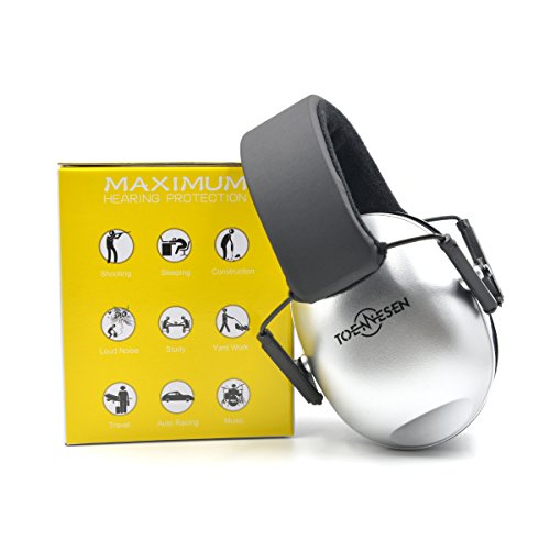 Toennesen Erwachsene Kapselgehörschützer NSR 31db Verstellbar Ohrenschütz Hörschutz Gehörschutz für laute Umgebung Silber