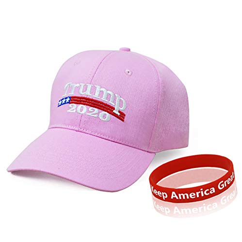 Trump 2020 Hat, Donald Trump Hat Cap, ajustable gorra de béisbol Wristband (rosado)