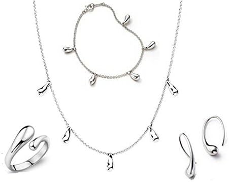 Aosilver Jewelry 925 Silver drop sets necklace bracelet bangle earring ring