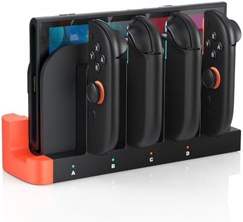 Caricabatterie Station per Nintendo Switch 2 - Wireless Joy-Con e Controller con Indicatore di Ricarica LED, Ricarica Rapida, Arresto Automatico - Stazione di Ricarica Controller Switch 2