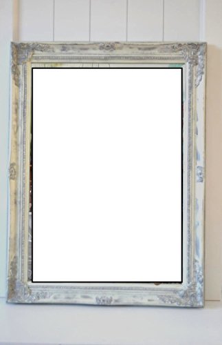 Wandspiegel Spiegel Landhaus Garderobenspiegel antik grau Vintage shabby Ornament ca. 62 x 82cm