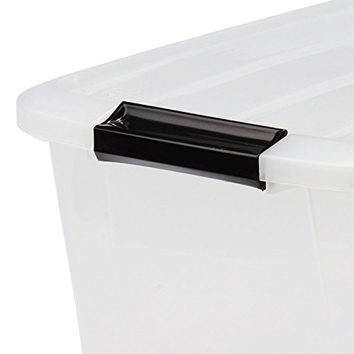 Iris 140065 Aufbewahrungsbox set von 3, Ordnungssystem, Stapelbare mit Handel 30 L, Kunststoffbox mit deckel, transparent - 5