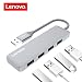 Produktbild Lenovo 4-Port USB 3.0 Hub, Ultra Slim Aluminium USB A Daten Hub für iMac Pro, MacBook Air, Mac Mini, Mac Pro, Surface Pro, Notebook PC, USB Flash Drives, Mobile HDD, and mehr anderen Geräte