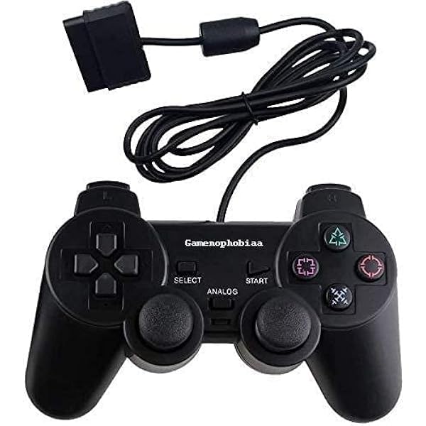 Playstation 2 IC Wired Controller – Transparent Dual Shock Gamepad