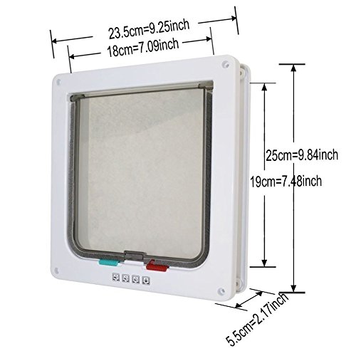 Vectri-Cat-Flap-Door-Locking-Lockable-Frame-IndoorOutdoor-Small-Pet-Cat-Dog-4Way