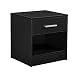 Produktbild [en.casa]® Eleganter Nachttisch Nachtschrank schwarz +1x Schublade & 1x Ablagefach