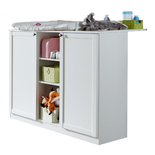 Preisvergleich Produktbild Wickelkommode "Filou II" incl. Unterschrank Babyzimmer Kommode Wickeltisch Alpinaweiß