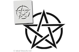 Ideal Stencils Pentagramm Stern - Wanddekoration, Kunst Handwerk Malerei Druck - Farbe Wände Stoffe Möbel - Wiederverwendbar Waschbar - XS/ 11X11CM