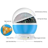 Multicolor Mond Sterne Licht Projektor für Kinder Beleuchtung, Kinderzimmer Nachttisch Nacht Lampe und Schlaf Beruhiger Lampe Abnehmbare Weiße Kuppel - 3