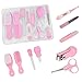 Produktbild 9tlg Babypflege Set für 0 bis 3 Jahre Junge Baby, 9-teilige Babypflegen Artikel Komplettset für Baby Erstausstattung Mädchen mit Digitalem Fieberthermometer, Nasensauger Rosa