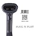 Produktbild [1D/2D QR-Barcode-Scanner] - MUNBYN USB-Handheld-Codes mit Draht Player - Kompatibel mit Mac/Android/Win10/Win7/Win8.1/iOS7/Linux usw. - Mit LED-Anzeige und Summer - HID-USB-025 BLACK Schnittstellen