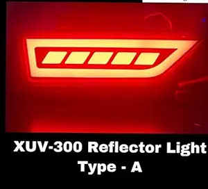 Auto Snap Plastic Back Bumper Reflector LED Brake DRL Light Compatible for Mahindra Xuv 300 - Set of 2