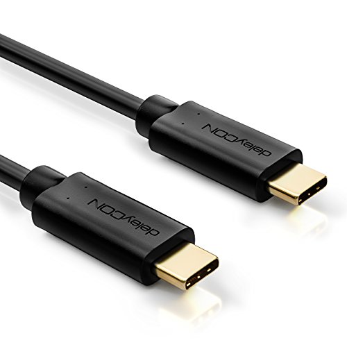 deleyCON 0,5m USB Kabel / Stecker Typ 3.1 / C auf C / USB 3.0 Speed 5 Gbit/s / Ladekabel Datenkabel / für z.B. Smartphone / PC / Notebook / Ladegerät – Schwarz - 2