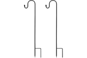 Deruxan 2 Pack Shepherd Hooks for Garden,100cm/39.37” Shepherds Crook Hooks Adjustable Metal Outdoor Shepherd's Hooks for Garden Lights,Wind Chimes, Wedding, Bird Feeder, Lanterns