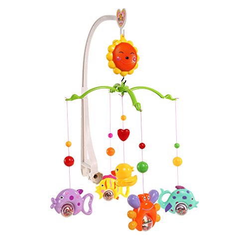 FACILLA® Baby Crib Bell Mobile Wind-up Music Box Cute Rotate Lovely Twist Bed Toy Cartoon Gift Nursery 46x24cm