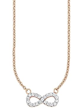 s.Oliver Damen Kette 45 cm mit Infinity Unendlichkeitszeichen Anhänger 925 Sterling Silber rosévergoldet veredelt...