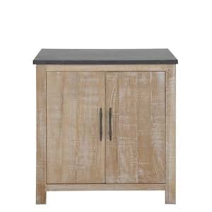 KüchenUnterschrank, 2 Türen, Eiche massiv, weiß gekalkt