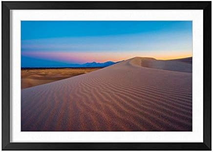 (Mountain Desert Dusk) Black Wood Frame Home Wall Decor Art Print Poster 14x20inch