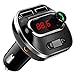Price comparison product image FM Transmitter Bluetooth 4.1 for Car, Wireless Radio Transmitter Adapter with USB Port, Music Player Support AUX Output, TF Card and U-Disk, Hands Free for iPhone, Smartphones