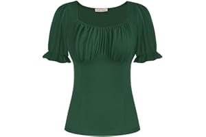 Belle Poque Damska elegancka bluzka Vintage Topy Krótki rękaw kwadratowy kołnierz z czystej bawełny Top Basic Tops BP0376S22
