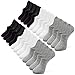 Produktbild DOLDOA 12 Paar Unisex Sportsocken Sneaker Socken Damen & Herren Schwarz & Weiß Baumwolle Herren & Damen Sneaker Socken Lange Haltbarkeit Dank Bester Qualität (Schwarz* Weiß *Grau, 1)