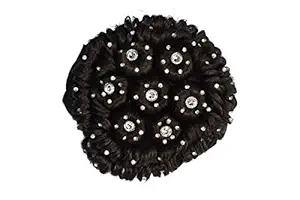 GadinFashion Stone Design Juda Extension For Women And Girls Hair Accessories, Juda Extensions For Bun Hair Styling Tool For Women (Brown)