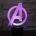 Produktbild Night Lights Vision Illusion Lampe Miracle Logo Avengers 3d Tischlampe Kapitän Miracle 7 Farbänderung Nacht Lichter Dekorative Kinder Spielzeug Geschenke