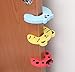 TRIXES C-Shaped Foam Door Guard Anti-Slam Animals 4 Pack