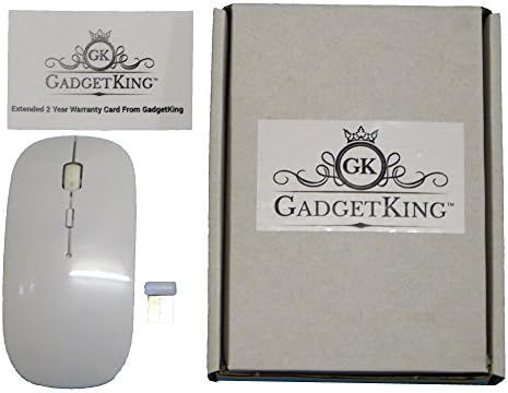 GadgetKing Ultra Slim Small Wireless Optical Mouse for Apple Mac Book Mac Windows Laptop PC Computer - White Thin - Extended 2 Year Warranty