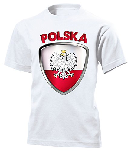 Polen Polska Poland Fan t Shirt Artikel 4660 Fuss Ball Kinder Kids Jungen Mädchen Unisex EM 2020 WM 2022 Koszulka Trikot Look Flagge Fahne 116