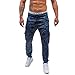 Produktbild Hose Herren, Sonnena Männer Elastisch Tarnung Print Jogger Gym Fitness Sweatpant Sporthose Herren Freizeit Drucken Baggy Langehosen Trunks Joggerhosen Traininghosen Sportwear Regular Fit (XL, Blau)