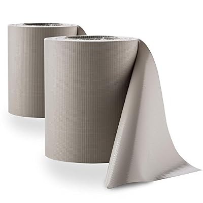 Blumfeldt Pureview Store 60 - Brise-vue / pare-vent en PVC pour clôtures, balcons… (lot de 2 rouleaux 35m sur 19cm, épaisseur 450 g/m², 30 rails de serrage) - gris clair