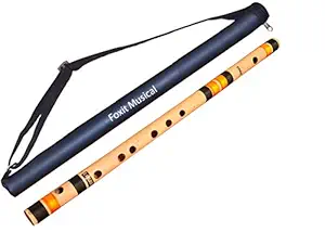 Foxit Professional Flutes C Sharp Medium Right Hand Bansuri Size 18.5 inches With Free Carry Cover