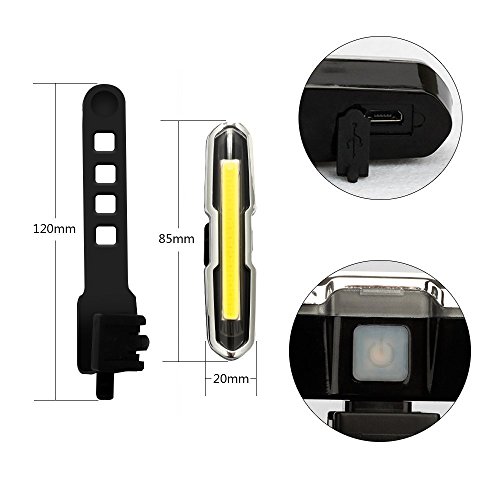 Fahrrad Rücklicht, ThorFire Ultra Hell LED Fahrradlicht Fahrradbeleuchtung Fahrradlampe USB Aufladbar Fahrradrücklicht Fahrradhelme Lichter mit 5 Licht Modi Rot Blau - 3